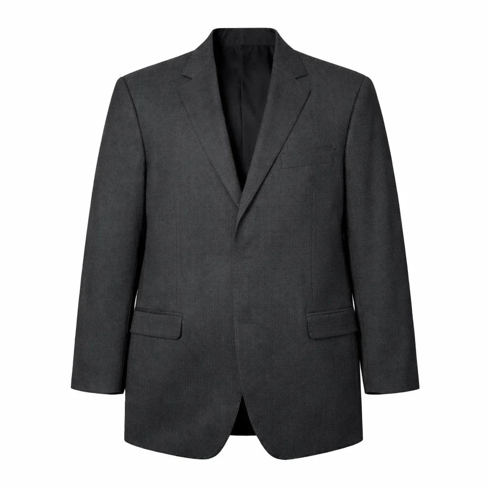 Hugo Boss Blazer Mens 42R Gray Pinpoint Super 100 Wool 3-Button Suit Coat Jacket